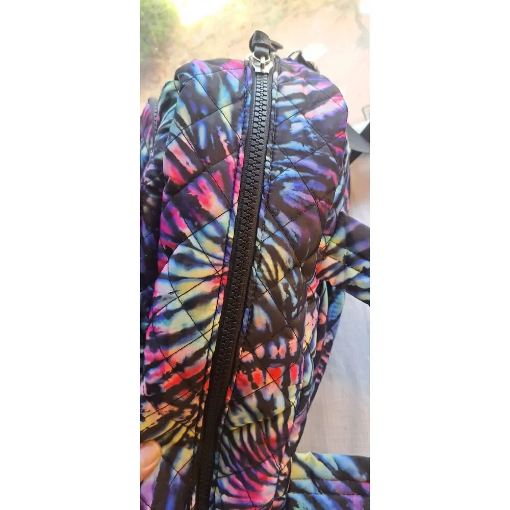 Colorful Quilted Tie Dye Duffle Bag Weekender Travel Bag w/ Shoulder Strap